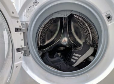 shoes inside a washer
